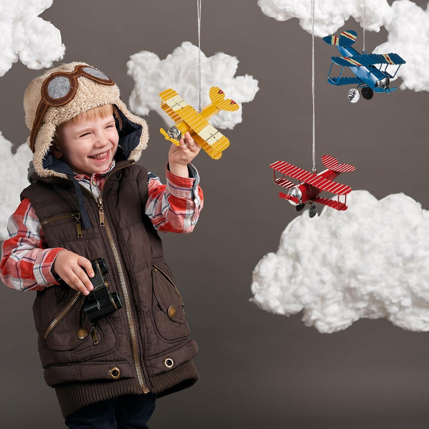 Adornos de Aviones de Metal Therwen 9 Pcs Vintage