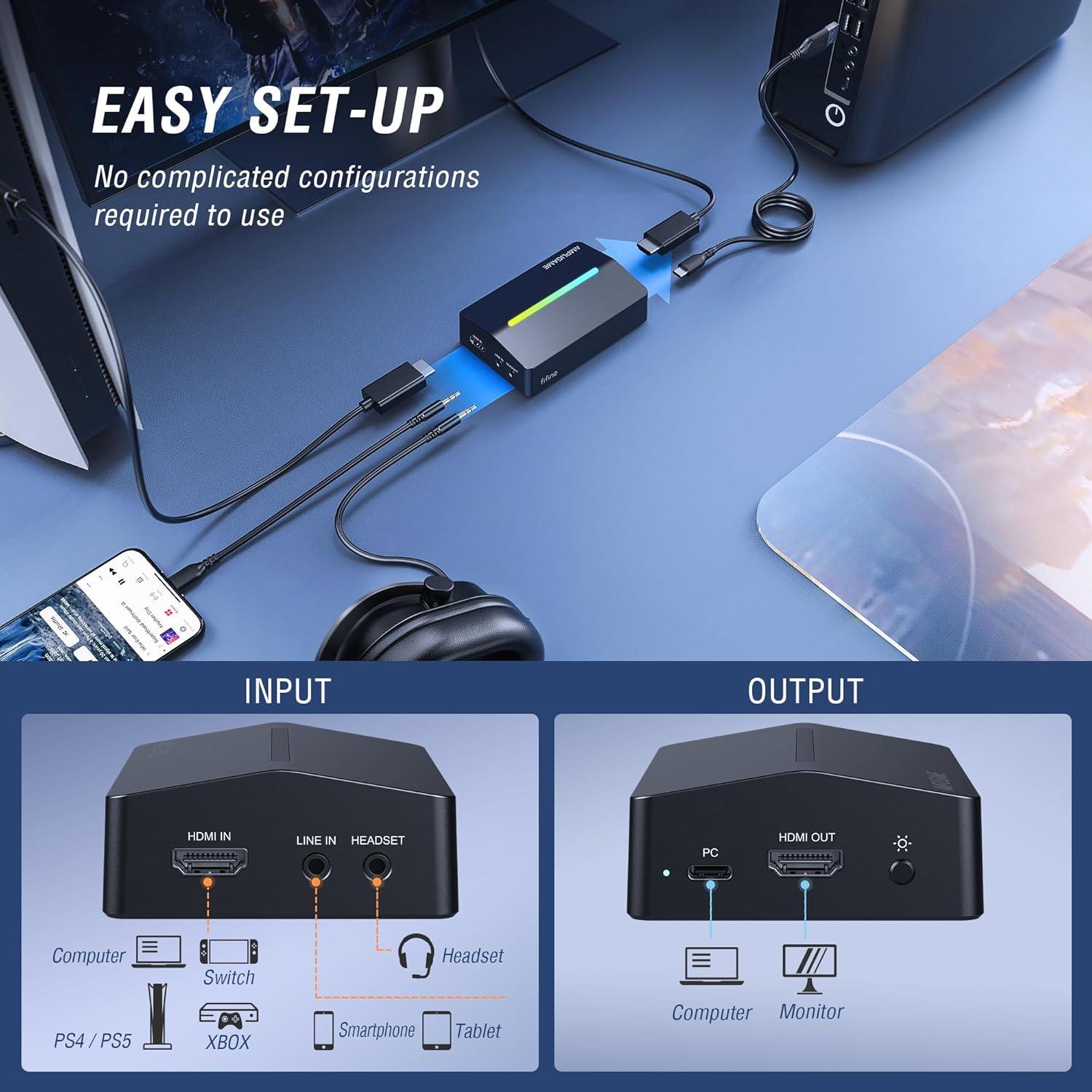 Tarjeta de Captura AmpliGame V3 1080P 60FPS HDMI USB