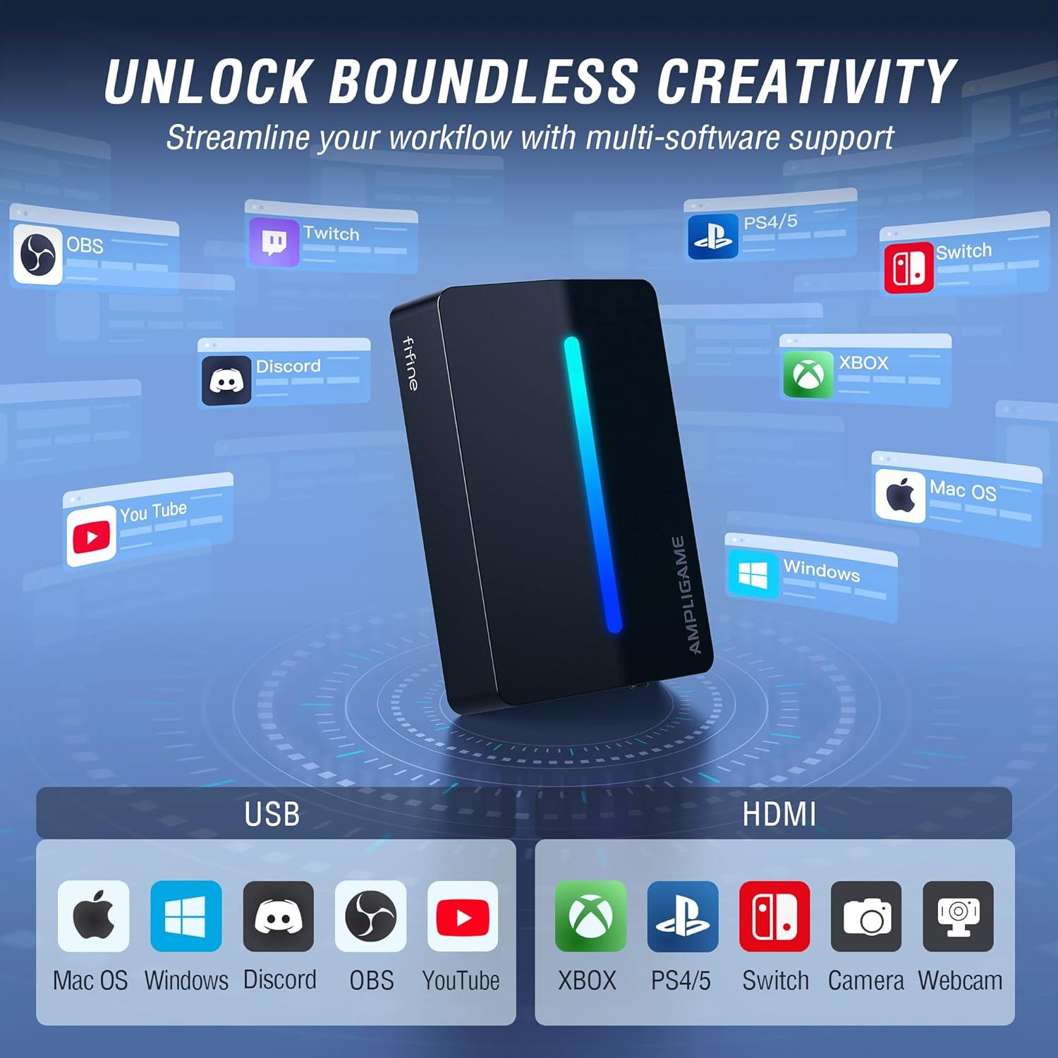 Tarjeta de Captura AmpliGame V3 1080P 60FPS HDMI USB