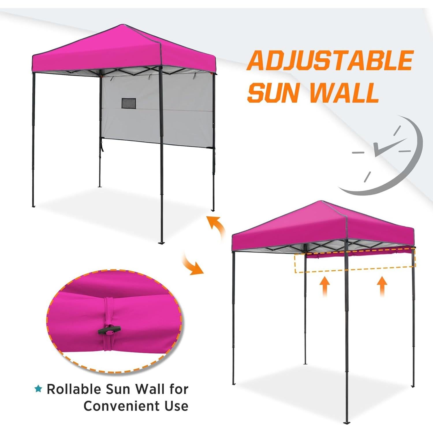 Carpa Instantánea COOS BAY 6x4 Rosa con Pared Solar Ajustable