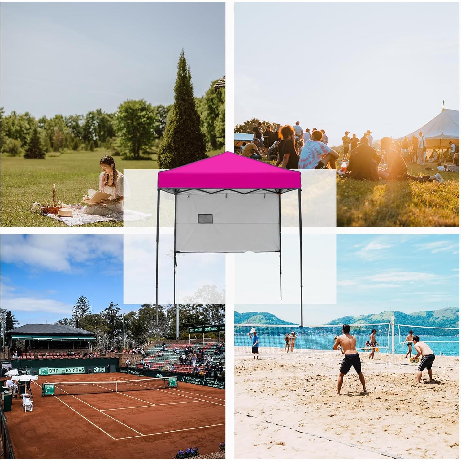 Carpa Instantánea COOS BAY 6x4 Rosa con Pared Solar Ajustable