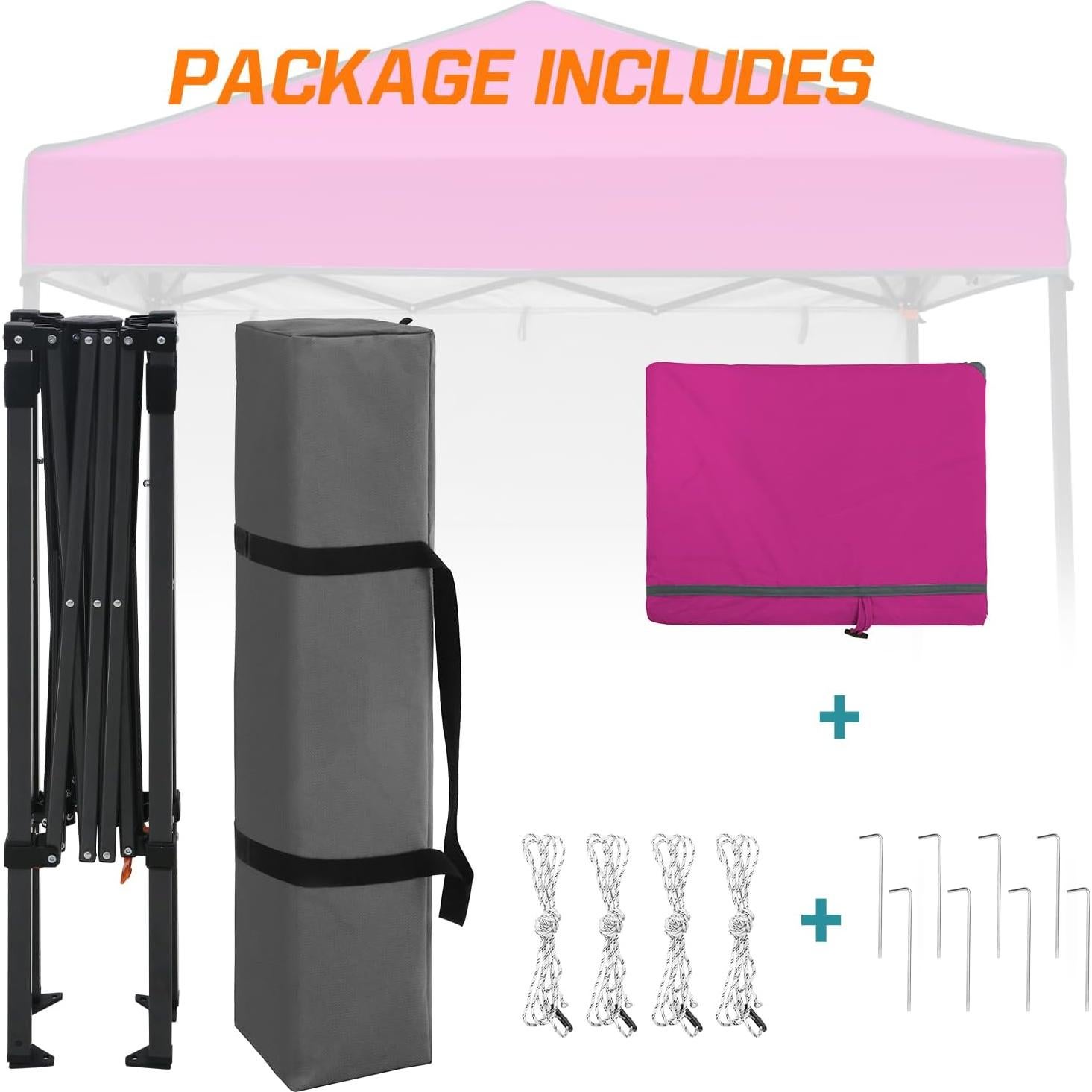 Carpa Instantánea COOS BAY 6x4 Rosa con Pared Solar Ajustable