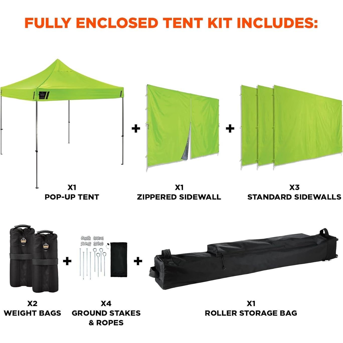 Carpa Plegable Ergodyne SHAX 6053 3m x 3m Totalmente Cerrada