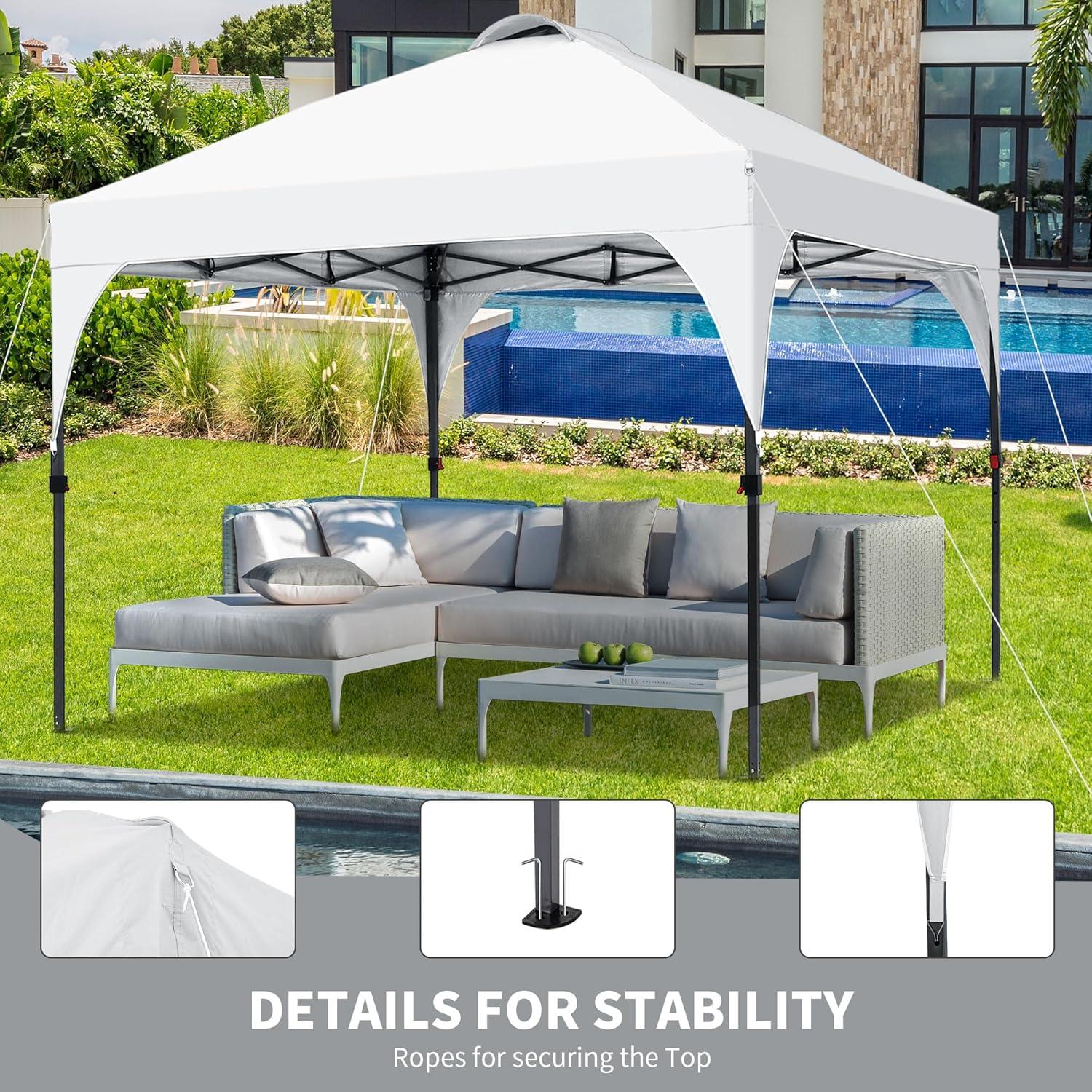 Carpa Plegable HYD-Parts 3x3m Blanca, Ajustable, Impermeable