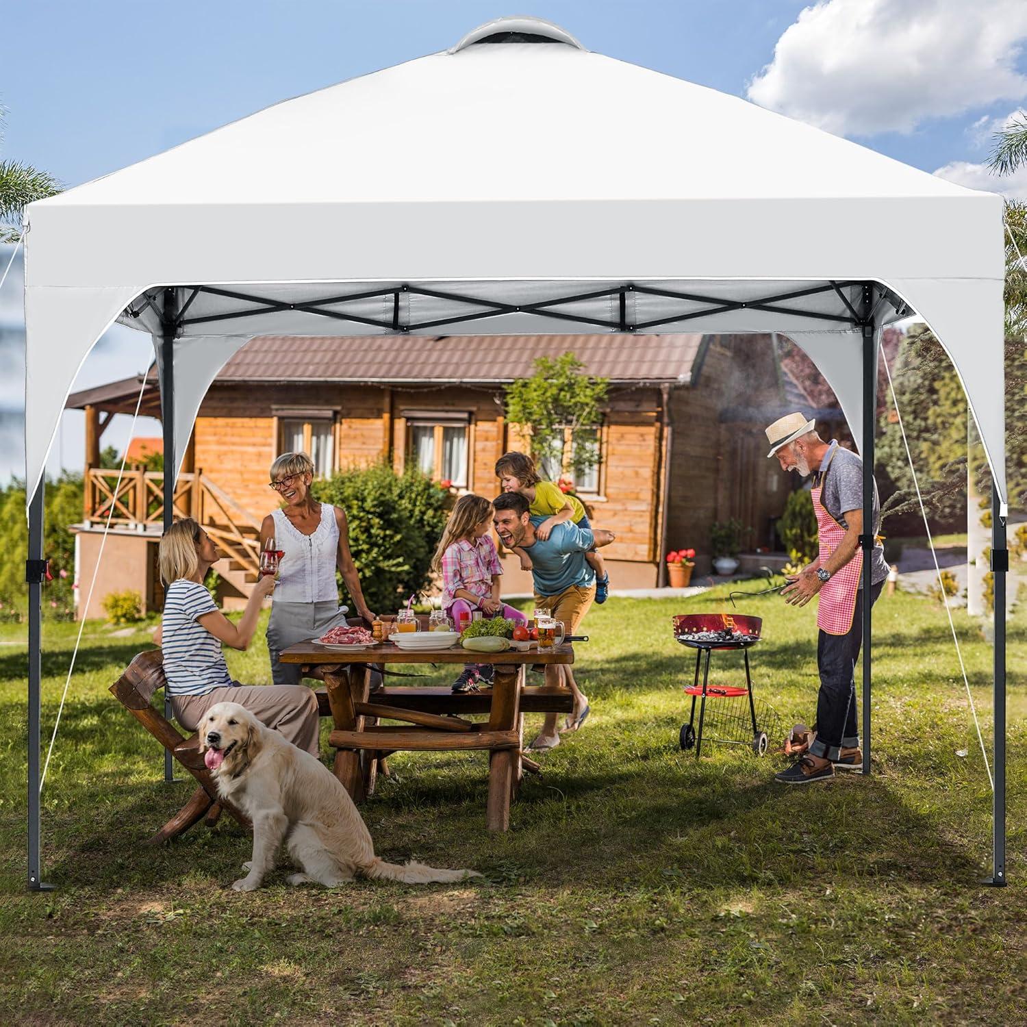 Carpa Plegable HYD-Parts 3x3m Blanca, Ajustable, Impermeable