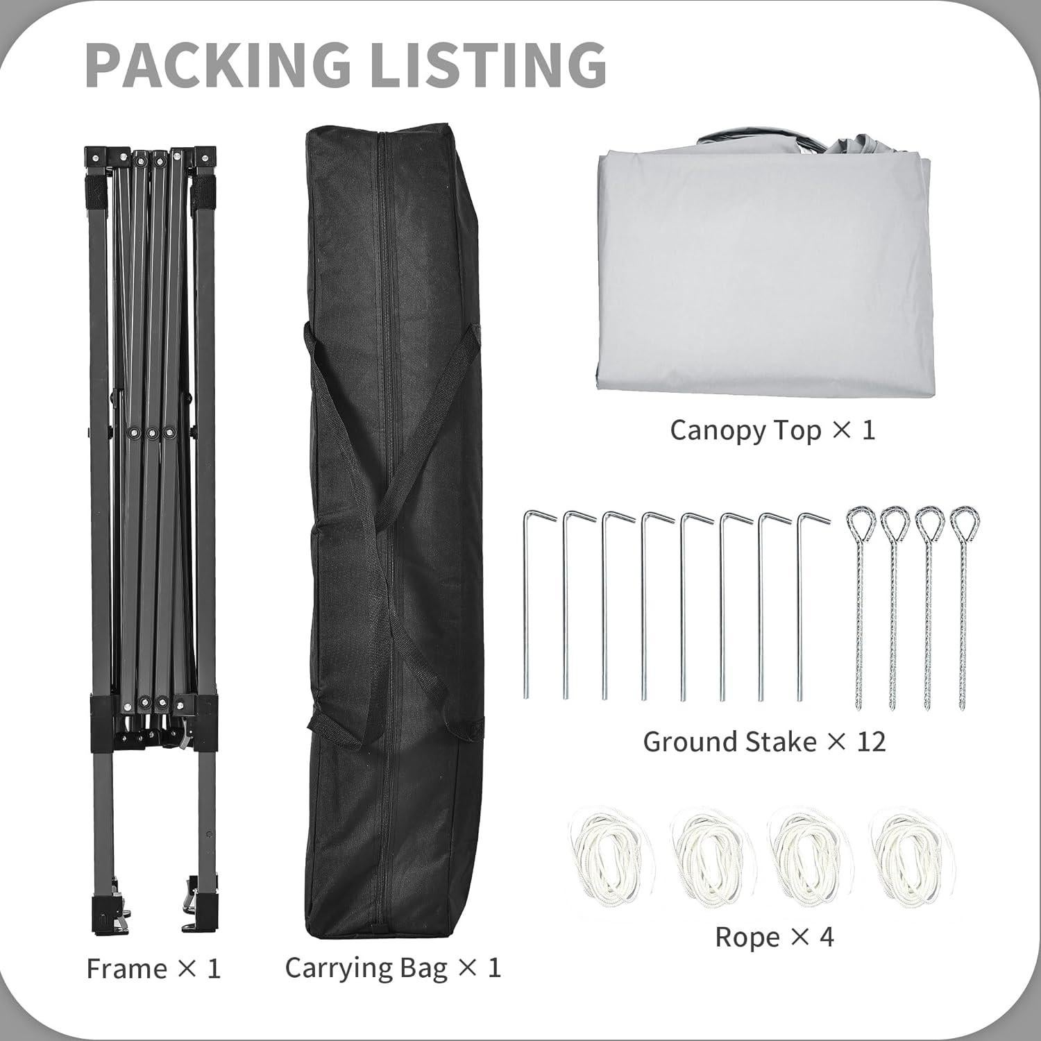 Carpa Plegable HYD-Parts 3x3m Blanca, Ajustable, Impermeable