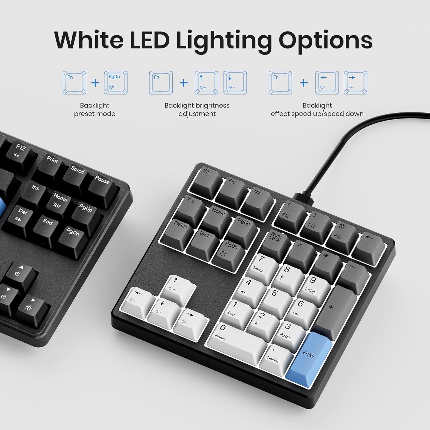 Teclado Numérico Mecánico Kisnt KN34-B Rojo USB 34 Teclas