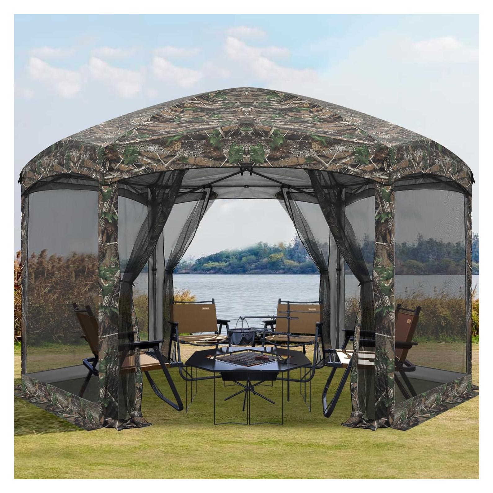 Carpa Plegable COOSHADE 12x12 con Mosquitera Camuflaje