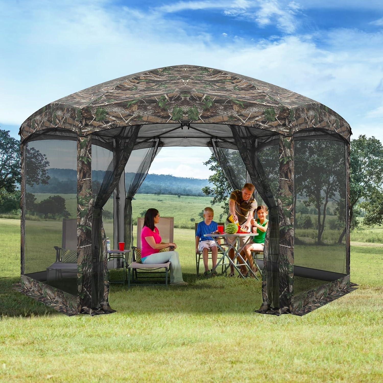 Carpa Plegable COOSHADE 12x12 con Mosquitera Camuflaje