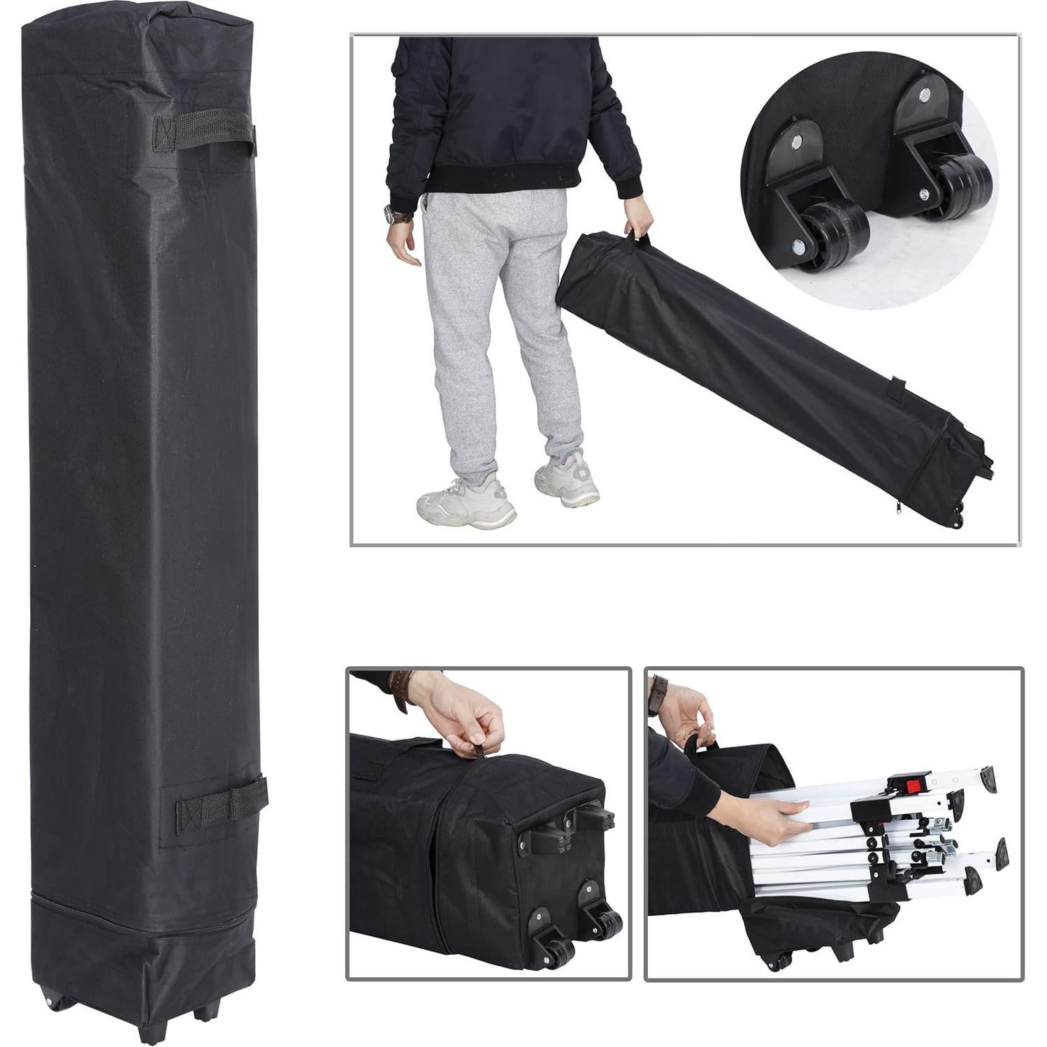 Carpa Plegable JupiterForce 3x3m Impermeable con Bolsa Ruedas