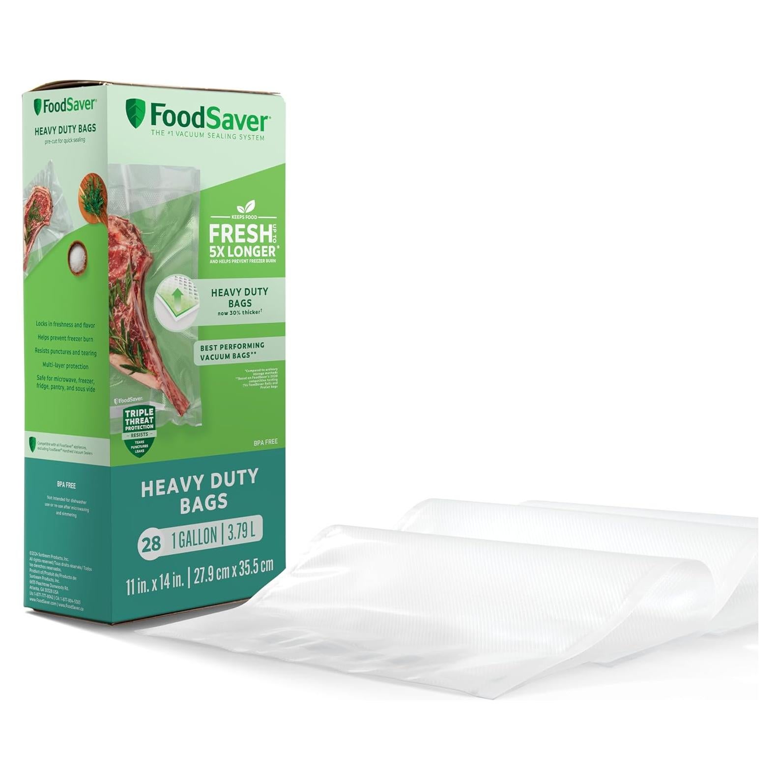 Bolsas de Sellado al Vacío FoodSaver 28 Pzas 30% Más Gruesas