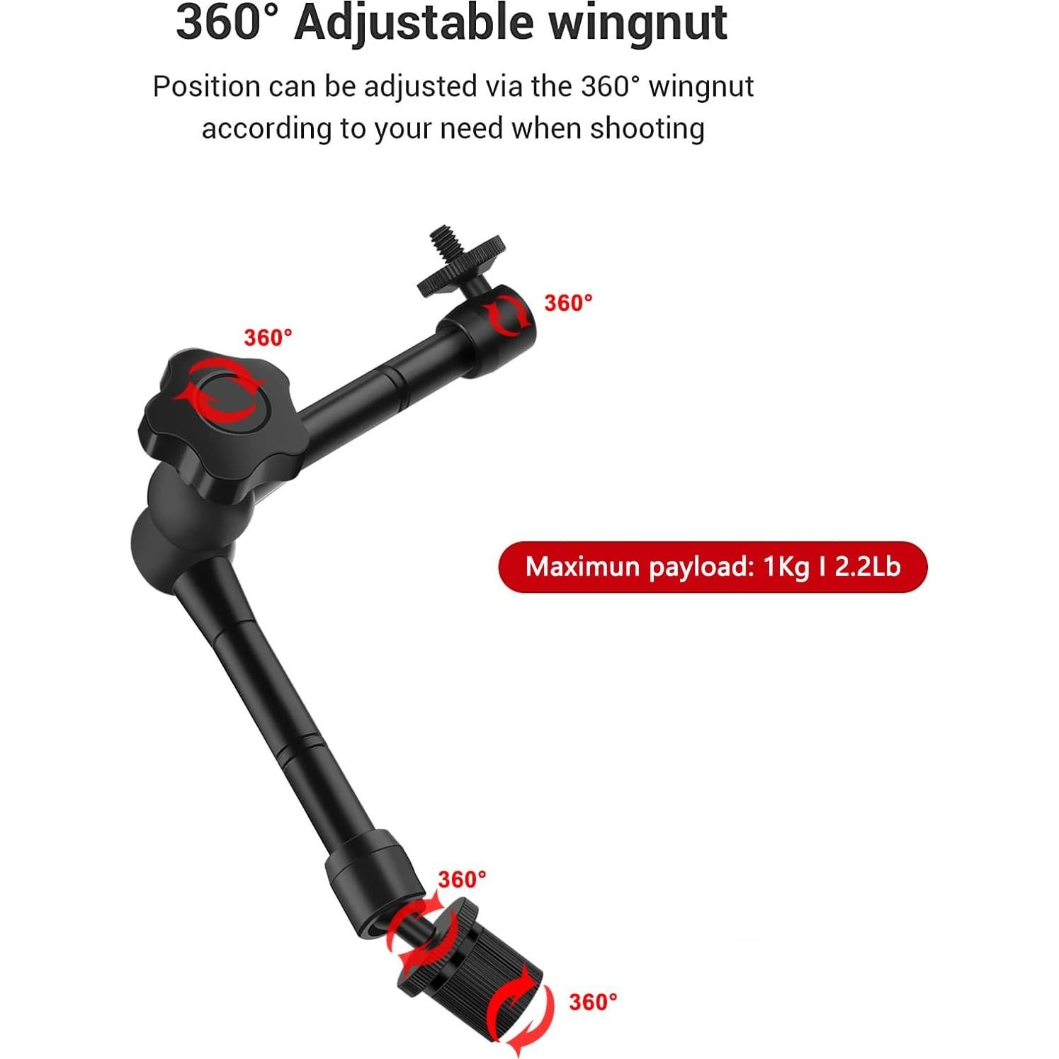 Soporte de Montaje para Cámara Obeamiu Brazo Mágico 29-54 cm