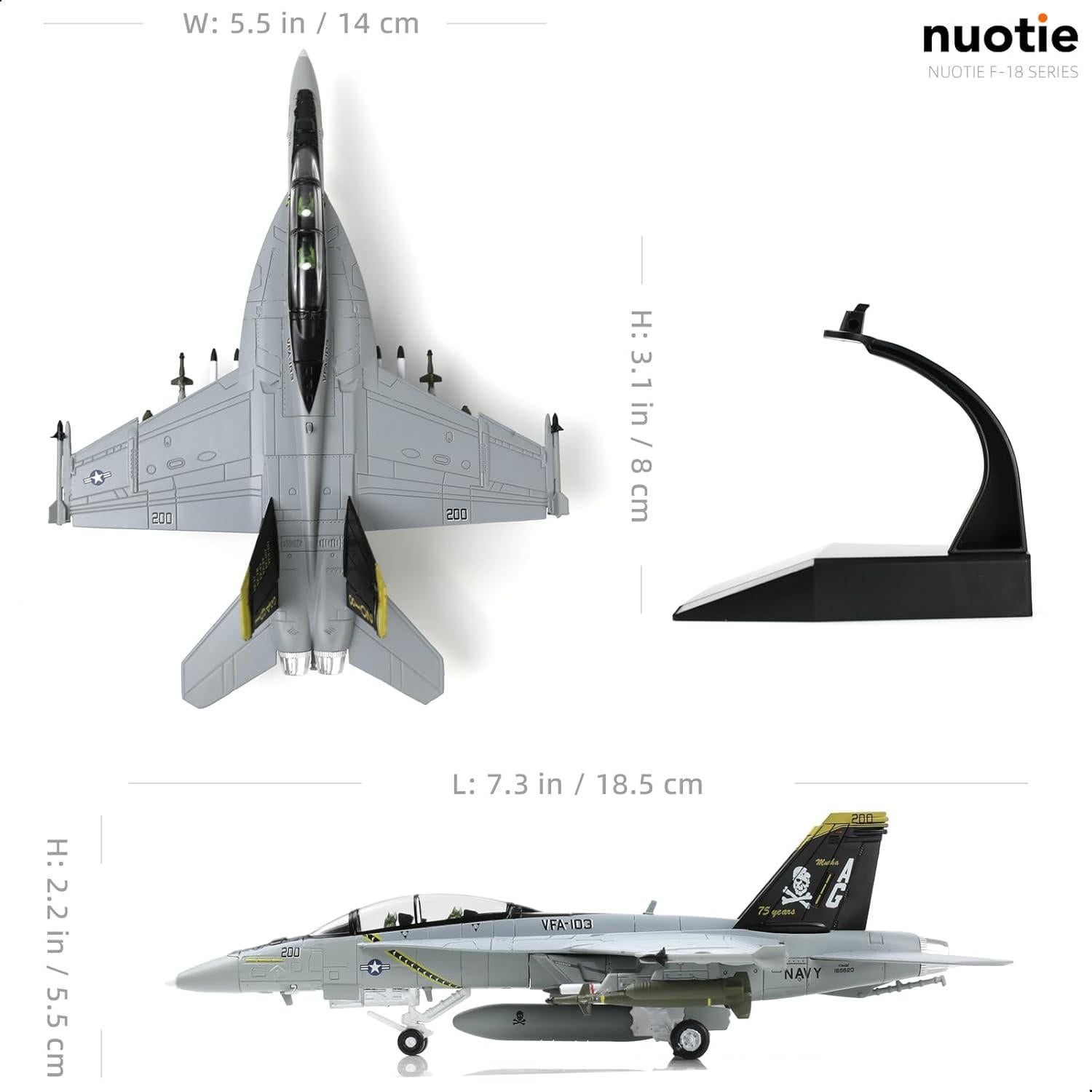 Modelo Jet de Combate F/A-18F Super Hornet NUOTIE 1/100