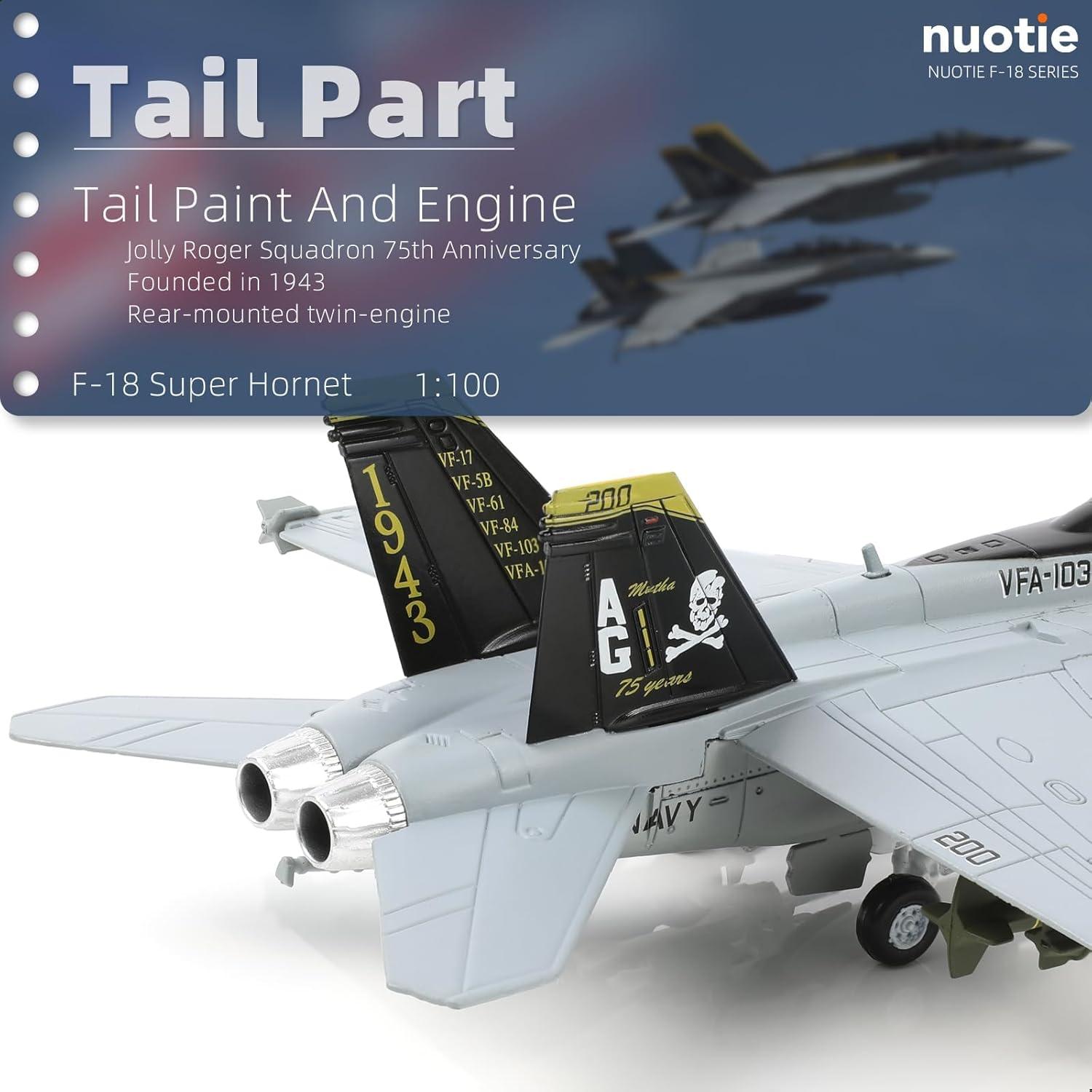 Modelo Jet de Combate F/A-18F Super Hornet NUOTIE 1/100