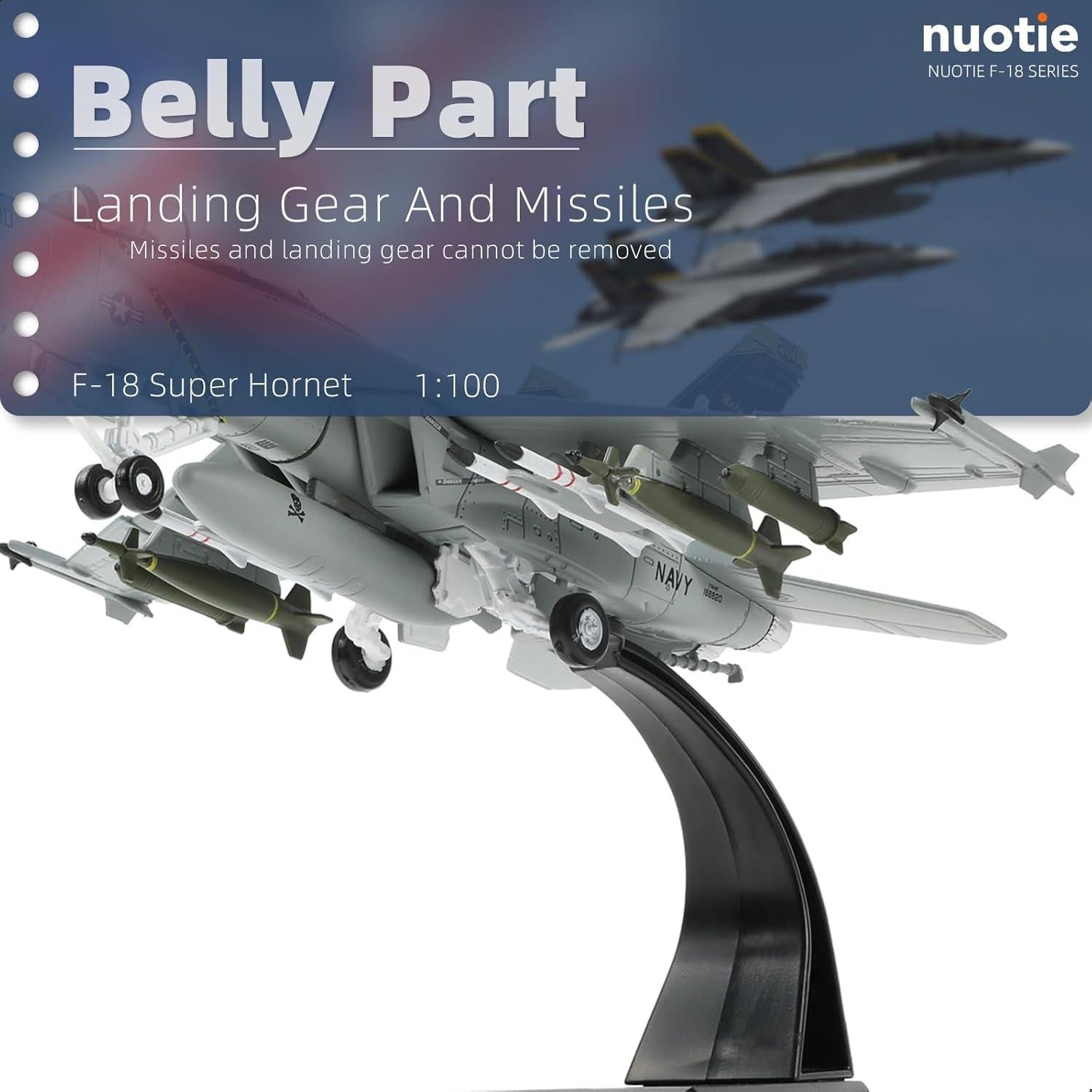 Modelo Jet de Combate F/A-18F Super Hornet NUOTIE 1/100