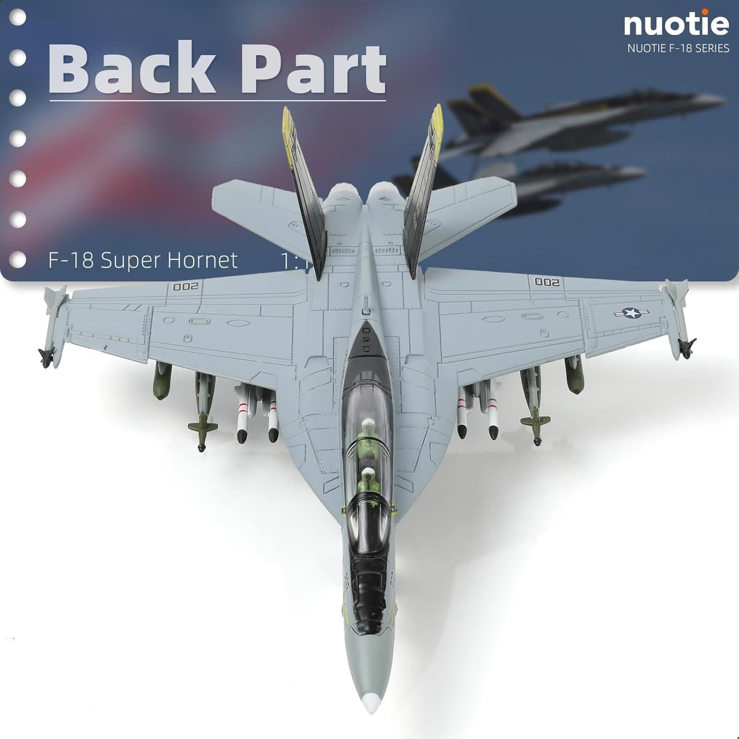 Modelo Jet de Combate F/A-18F Super Hornet NUOTIE 1/100