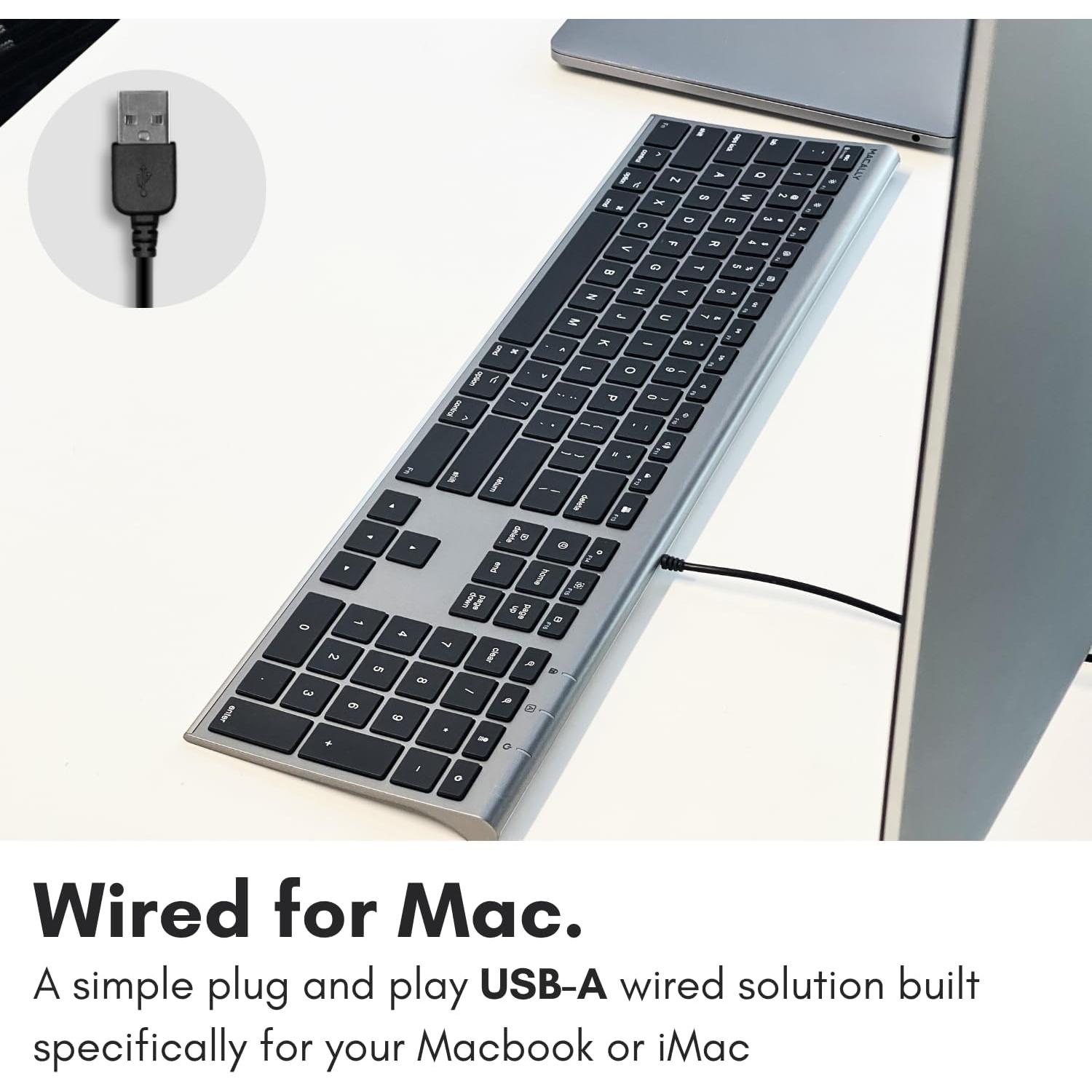 Teclado USB Macally Ultra Delgado - Gris Espacial