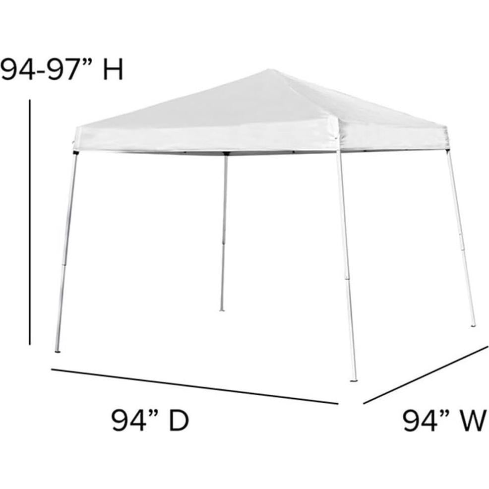 Carpa Plegable Flash Furniture 8x8 Blanca Resistente al Agua