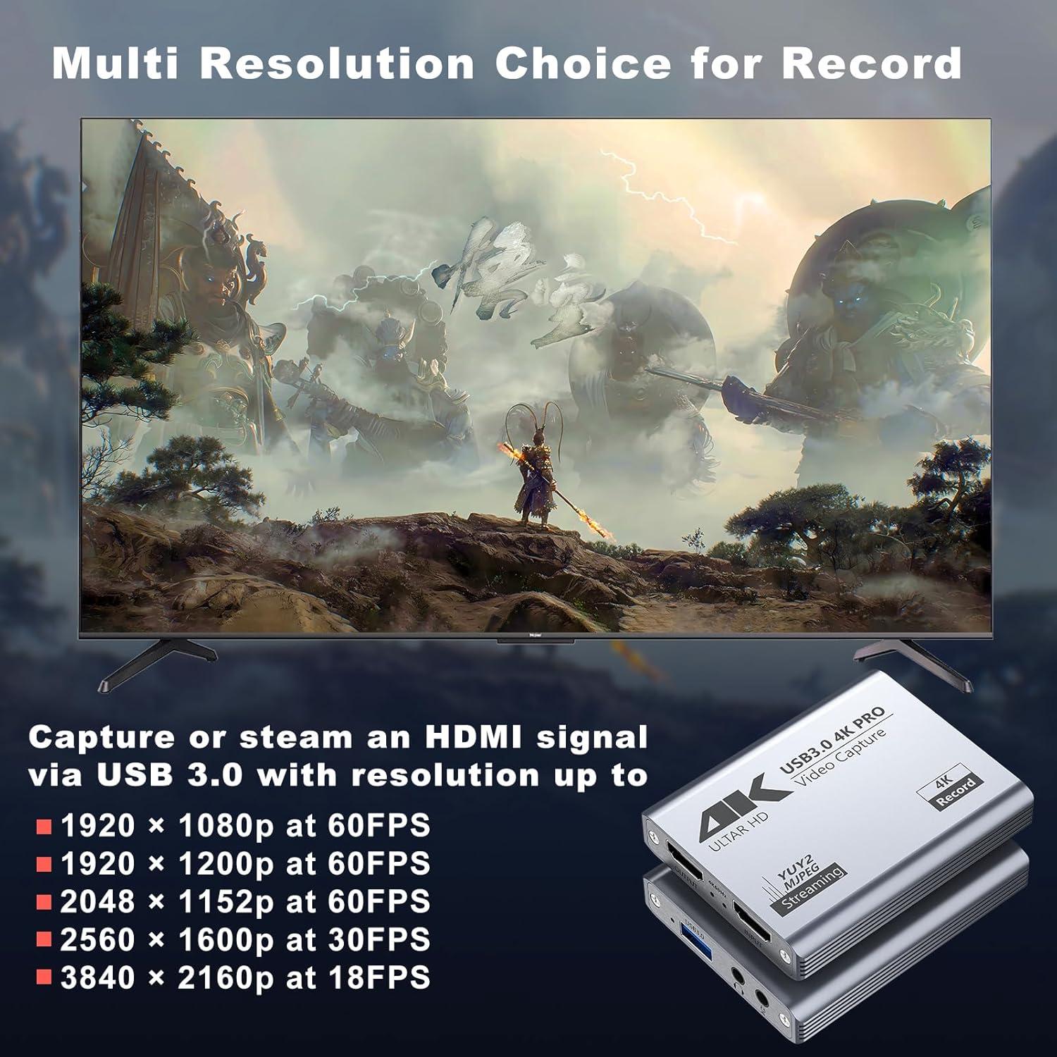 Tarjeta de Captura de Video BINZET TVCARD001 4K 60FPS USB 3.0