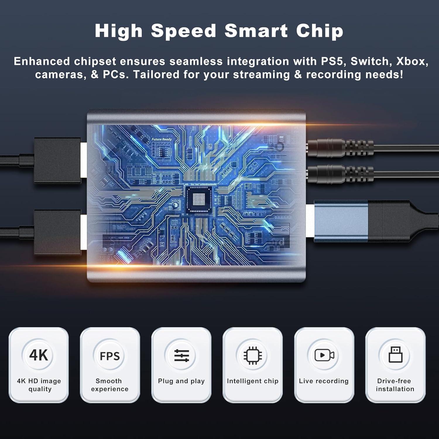 Tarjeta de Captura de Video BINZET TVCARD001 4K 60FPS USB 3.0