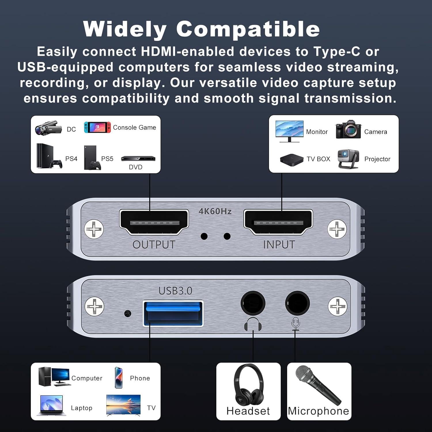 Tarjeta de Captura de Video BINZET TVCARD001 4K 60FPS USB 3.0
