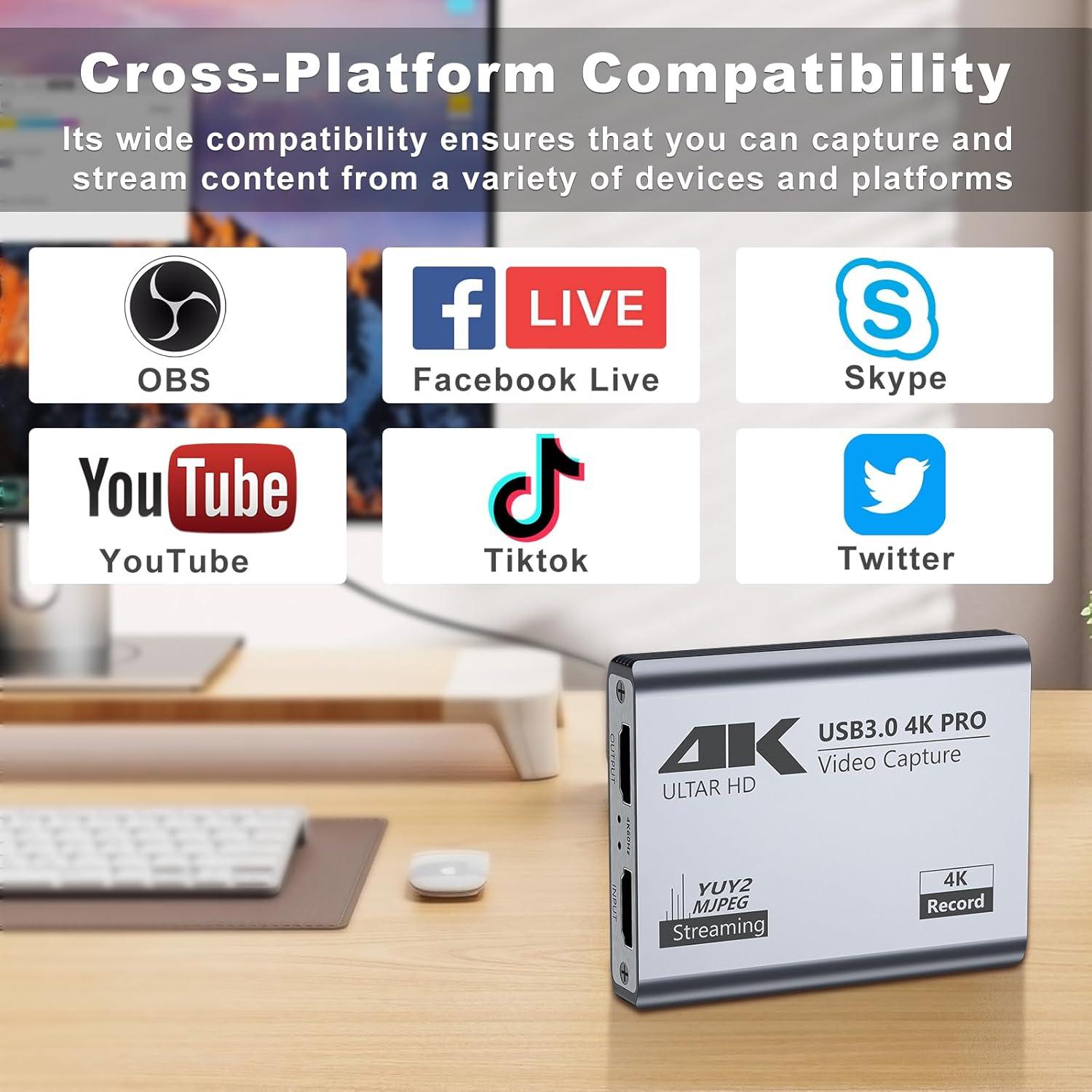 Tarjeta de Captura de Video BINZET TVCARD001 4K 60FPS USB 3.0