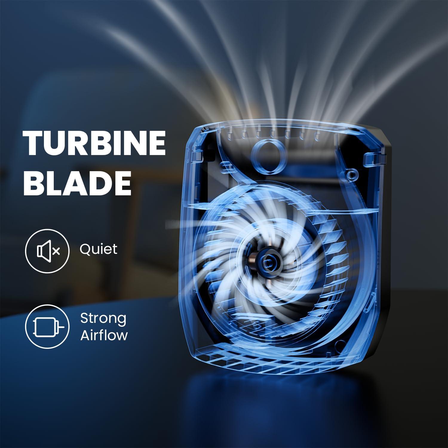 Ventilador Portátil LEMOISTAR 3 en 1 Recargable USB 5000mAh