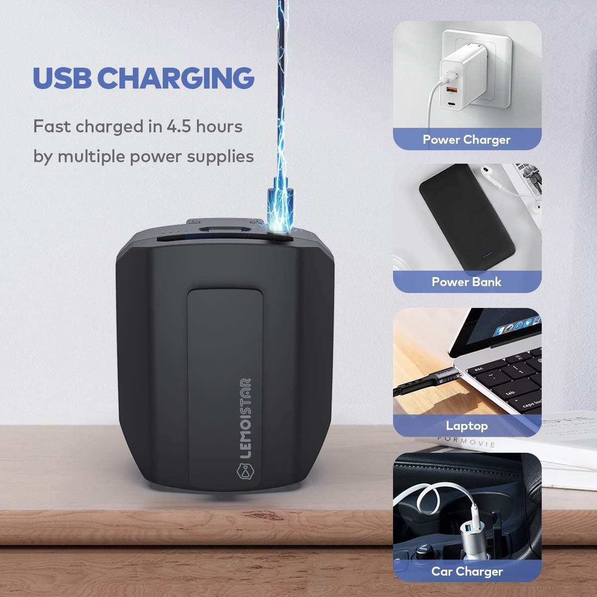 Ventilador Portátil LEMOISTAR 3 en 1 Recargable USB 5000mAh