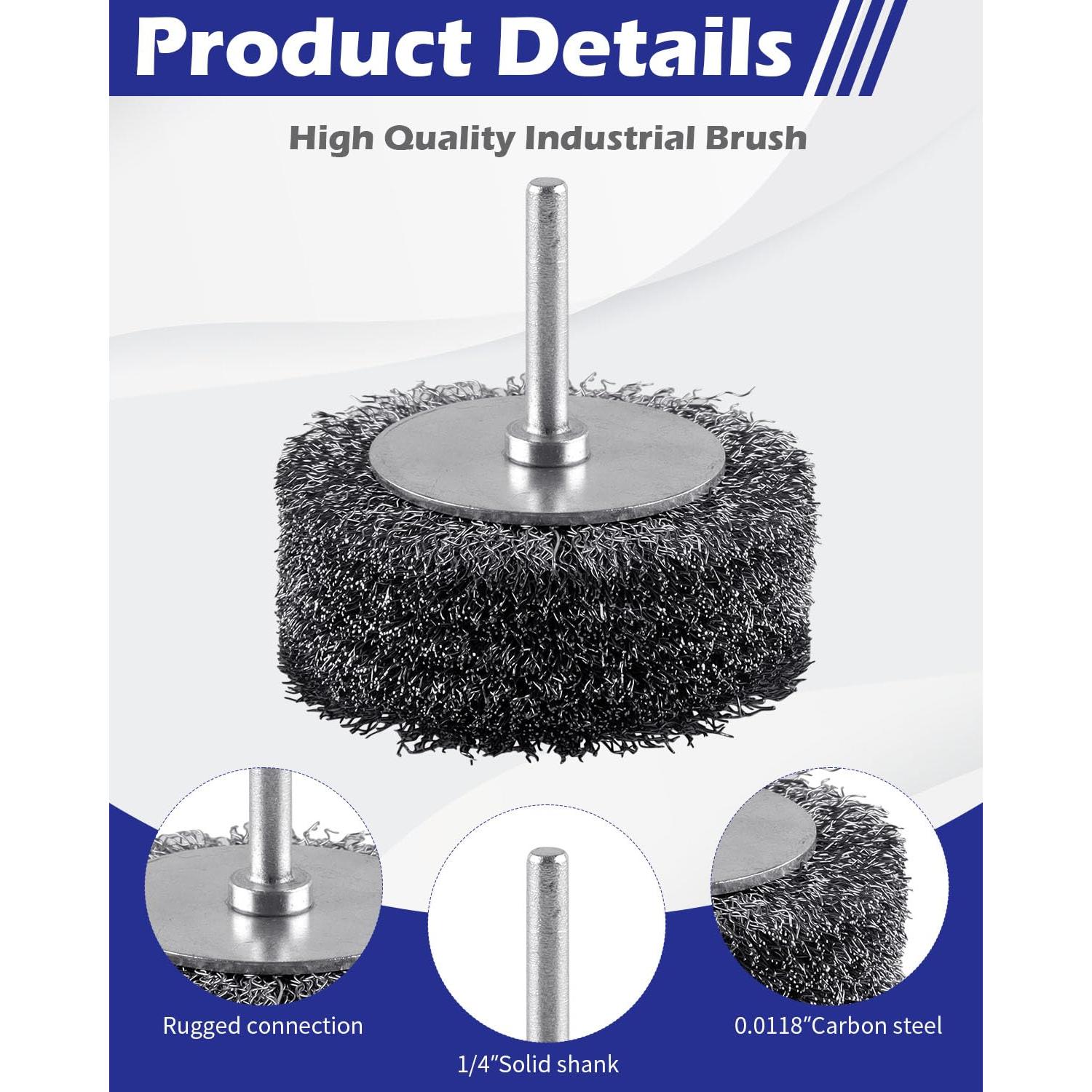 Rocaris Cepillo de Alambre para Taladro 75mm 2 Piezas