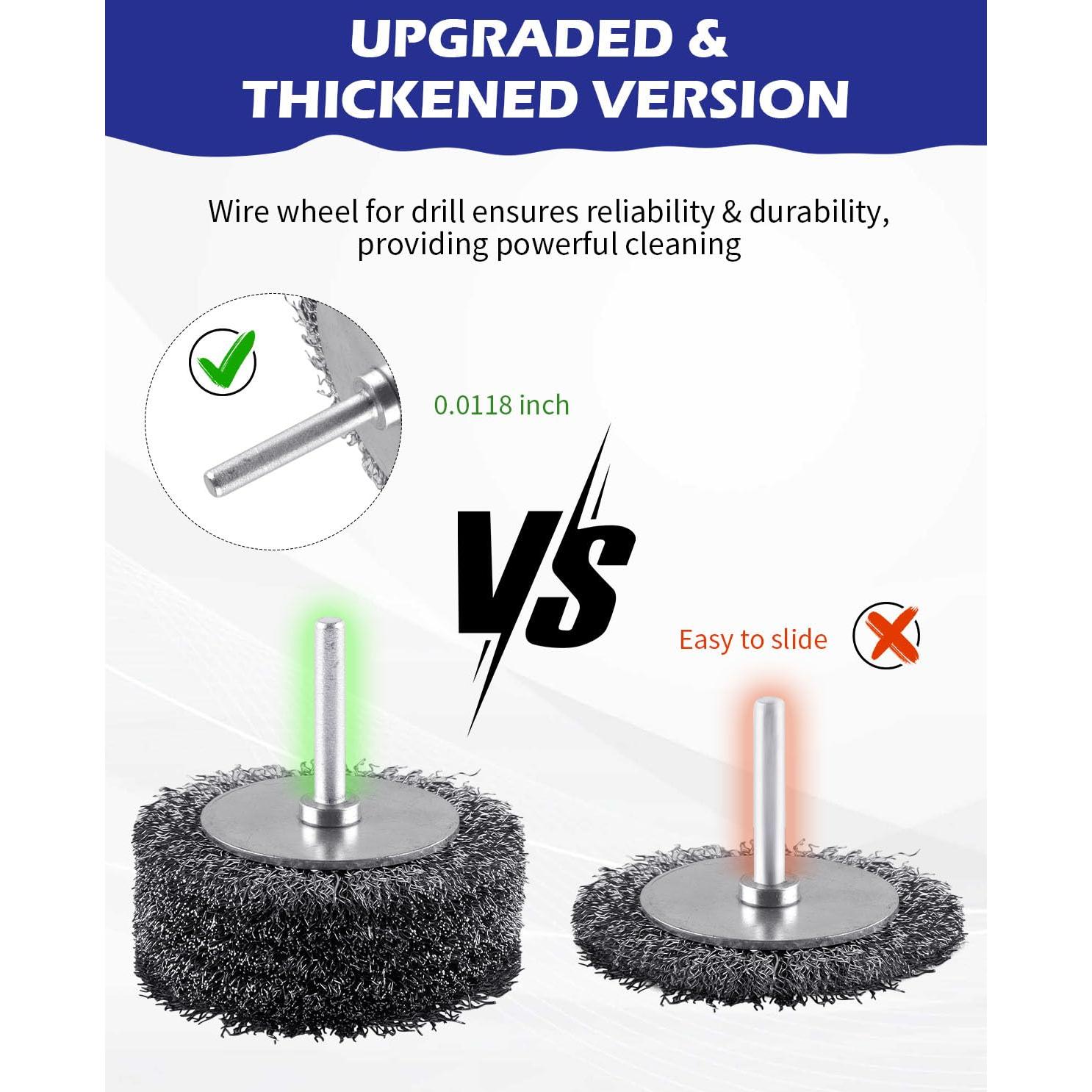 Rocaris Cepillo de Alambre para Taladro 75mm 2 Piezas