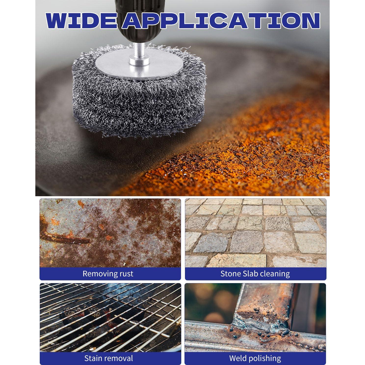 Rocaris Cepillo de Alambre para Taladro 75mm 2 Piezas