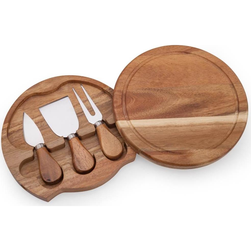 Tabla de Queso Redonda Deslizante ILEAF 19 cm Madera Acacia