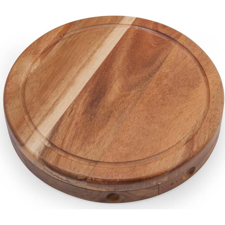 Tabla de Queso Redonda Deslizante ILEAF 19 cm Madera Acacia