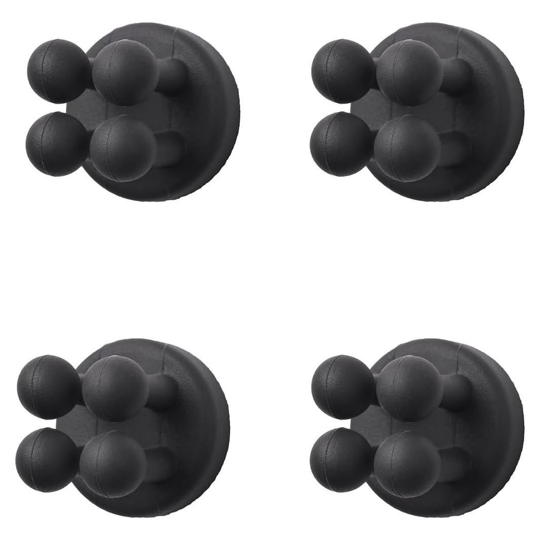 Soporte de Cepillos de Dientes Abamabby 4 Pcs Negro Silicona