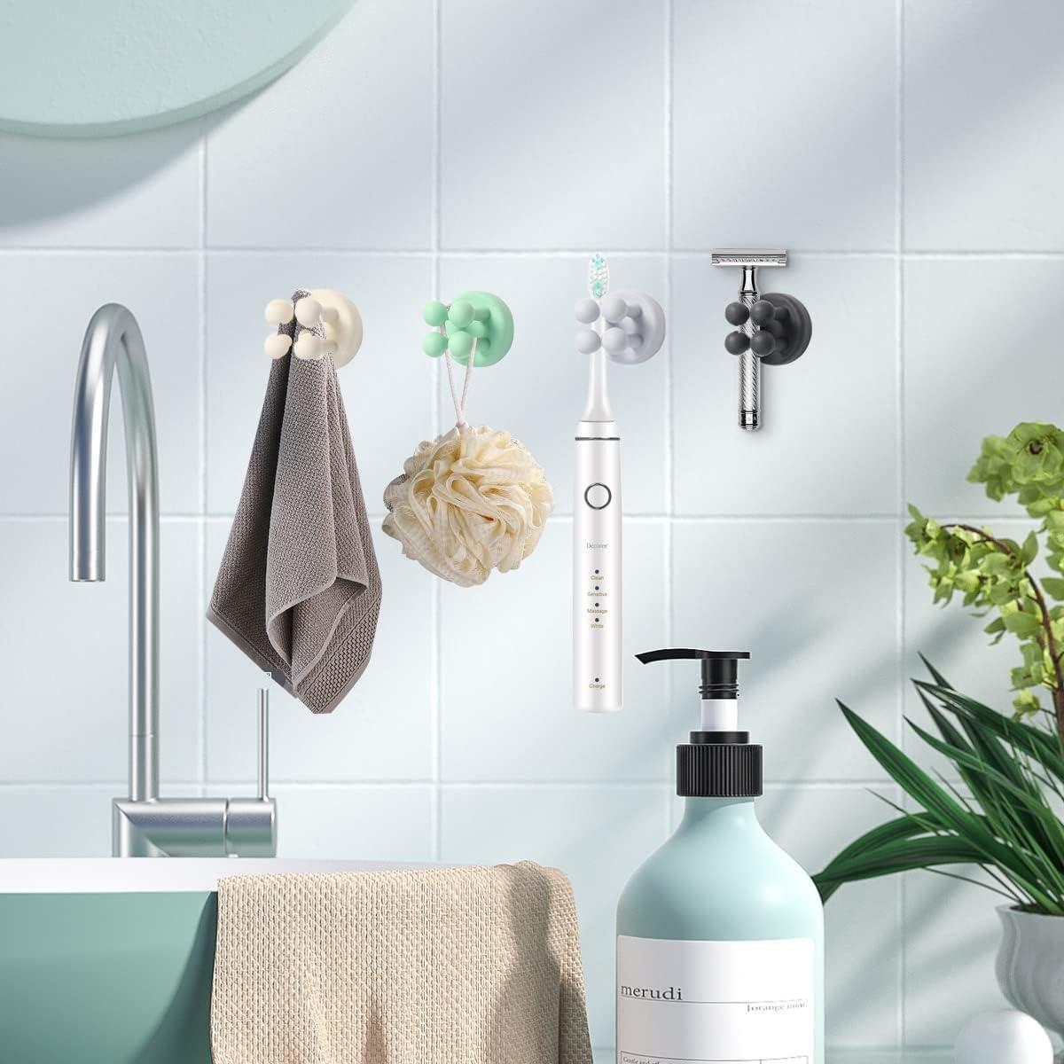 Soporte de Cepillos de Dientes Abamabby 4 Pcs Negro Silicona