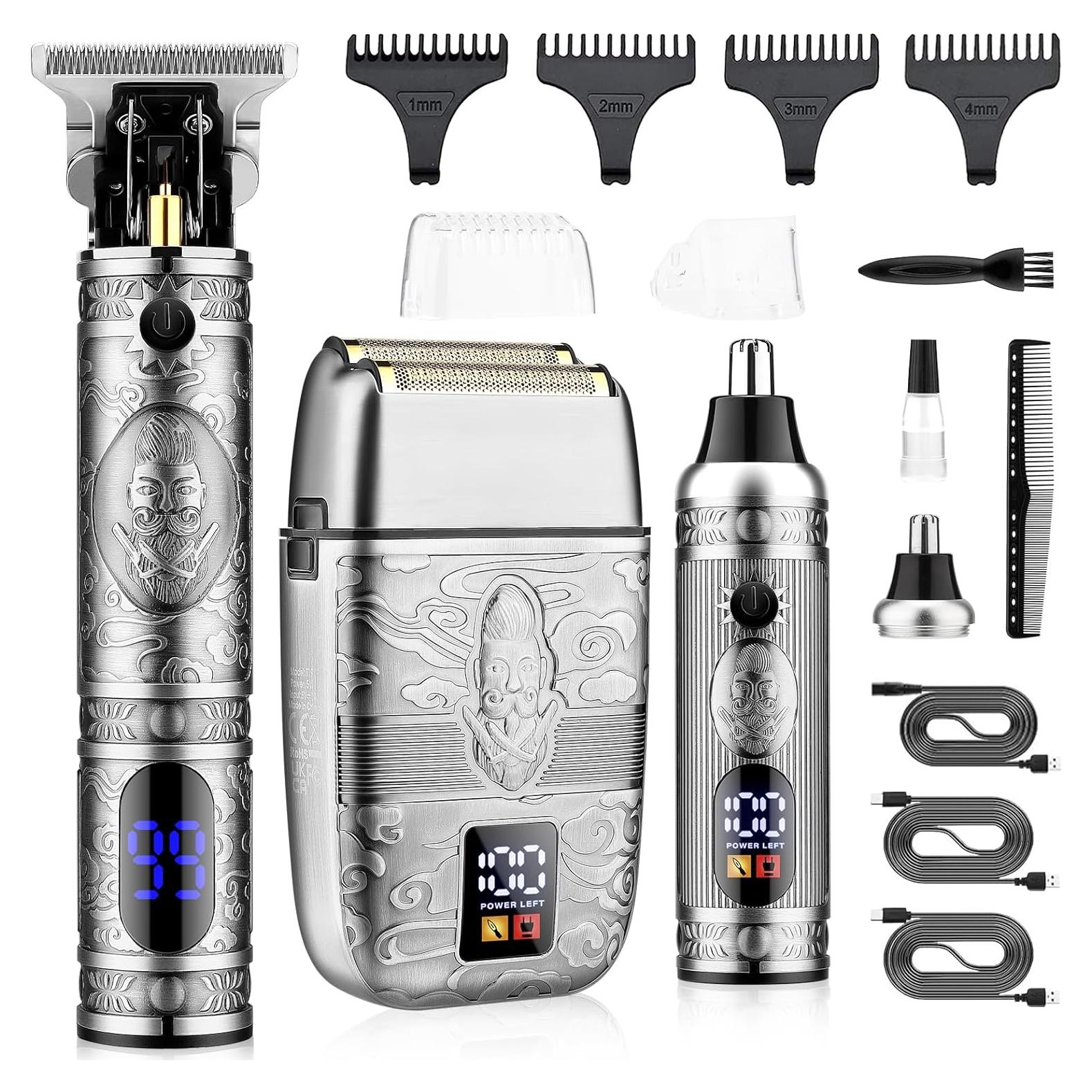 Cortadora de Cabello Saoilli 933 Plata con Batería y Peines