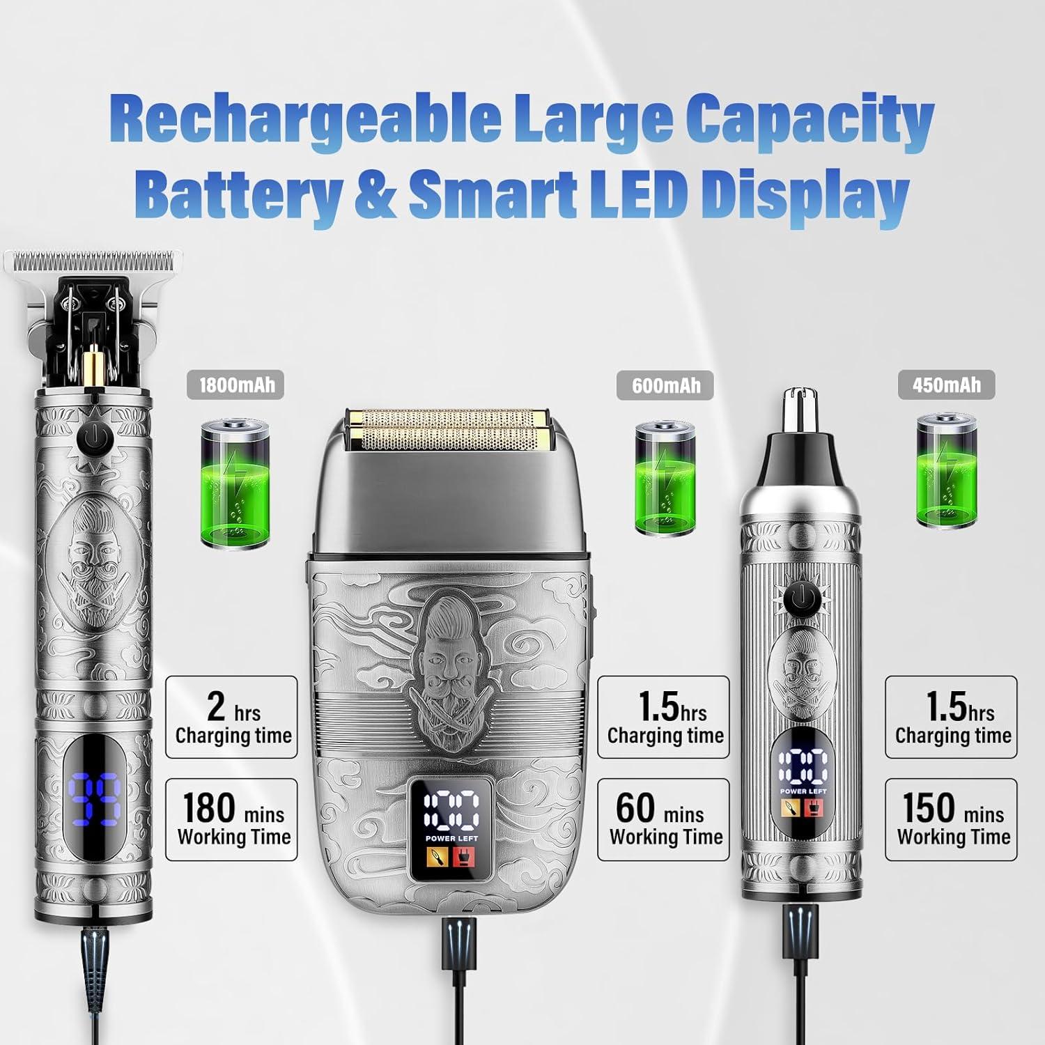 Cortadora de Cabello Saoilli 933 Plata con Batería y Peines