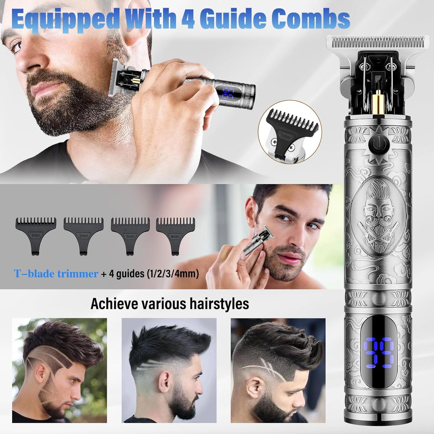 Cortadora de Cabello Saoilli 933 Plata con Batería y Peines