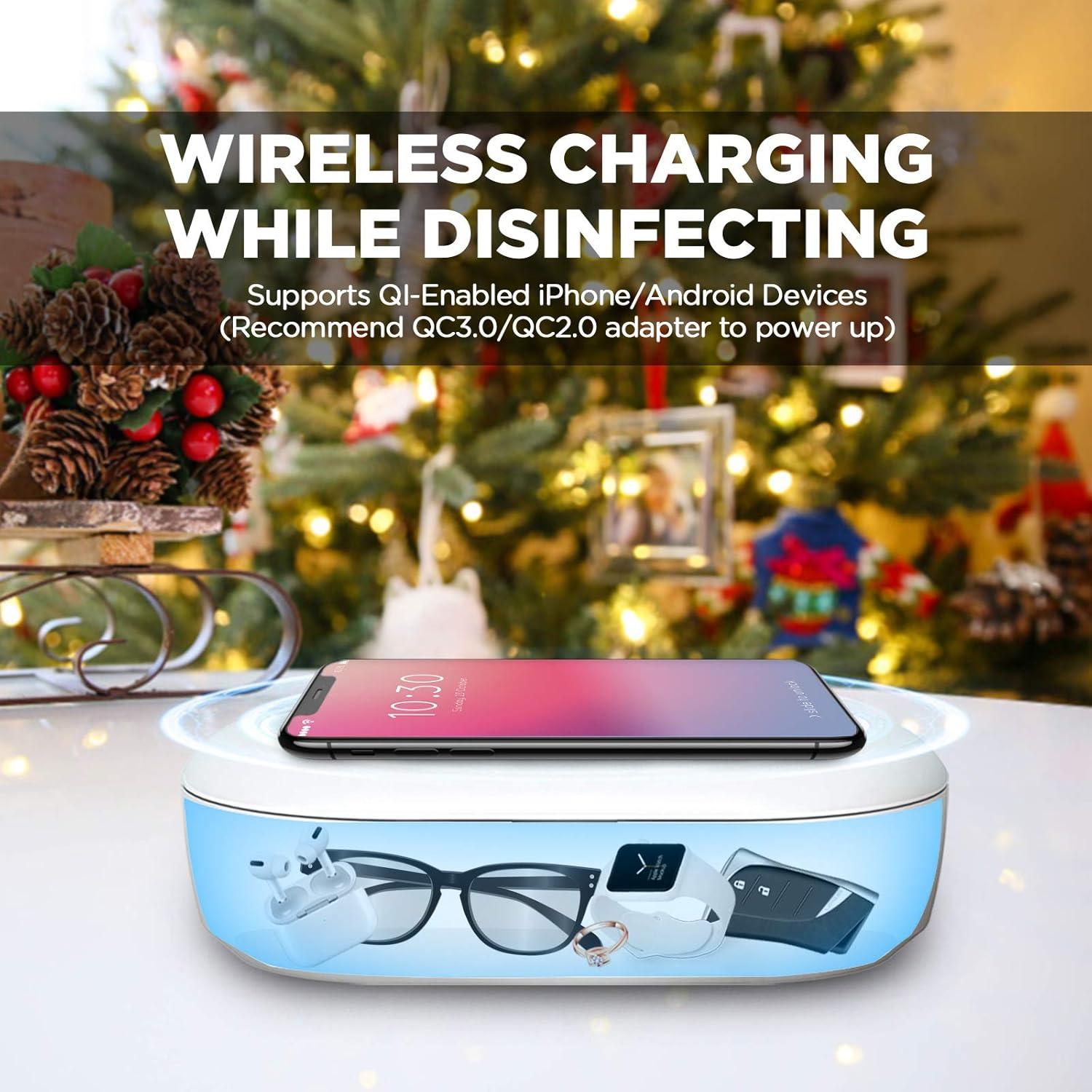 Caja Desinfectante UV Cahot con Carga Inalámbrica Azul