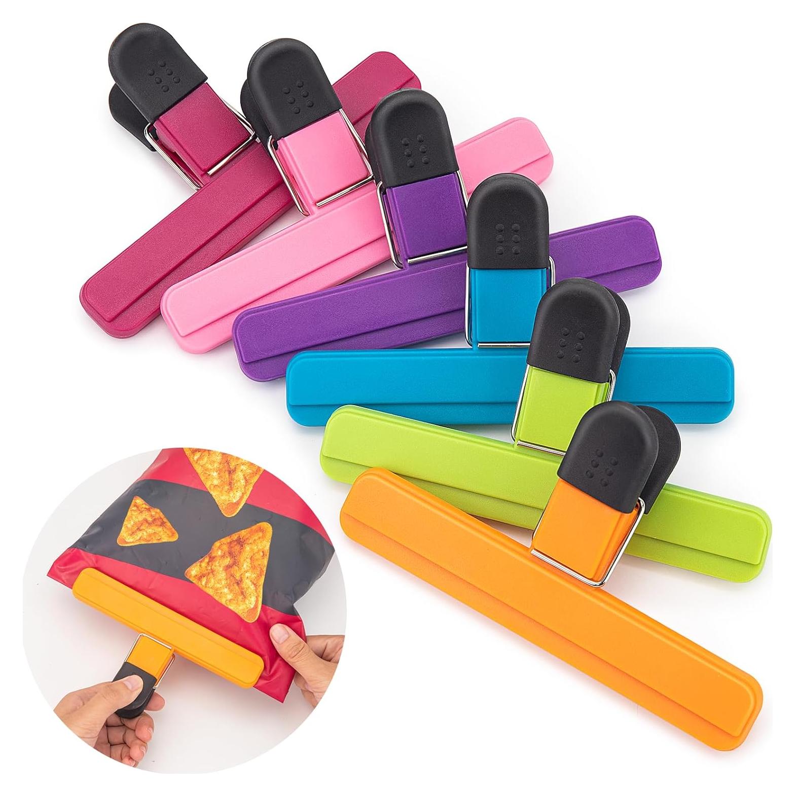 6 Clips Grandes para Bolsas de Alimentos EWOID Multicolor