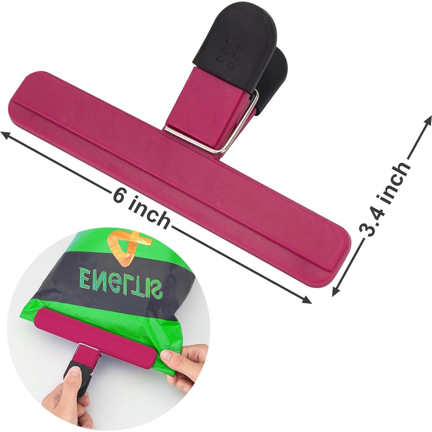 6 Clips Grandes para Bolsas de Alimentos EWOID Multicolor