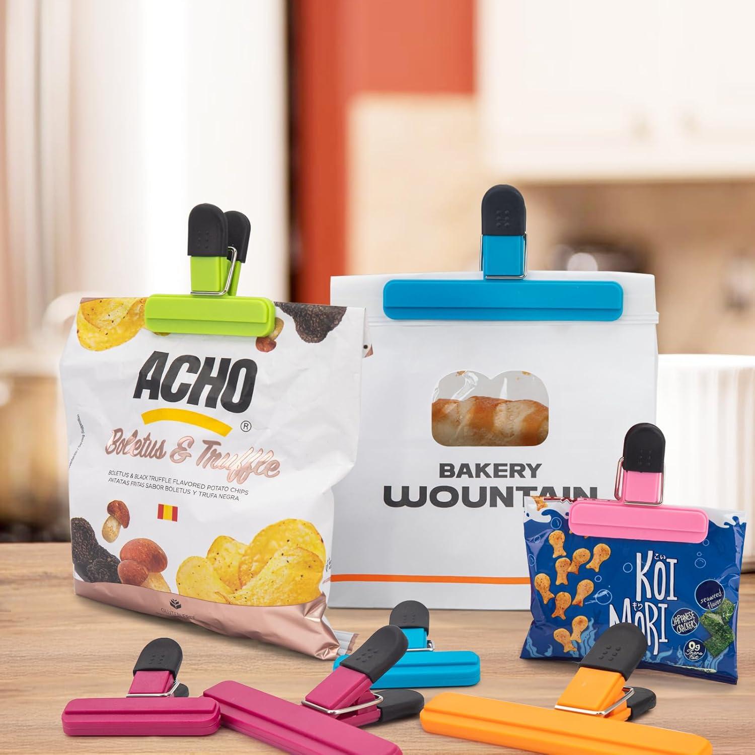 6 Clips Grandes para Bolsas de Alimentos EWOID Multicolor