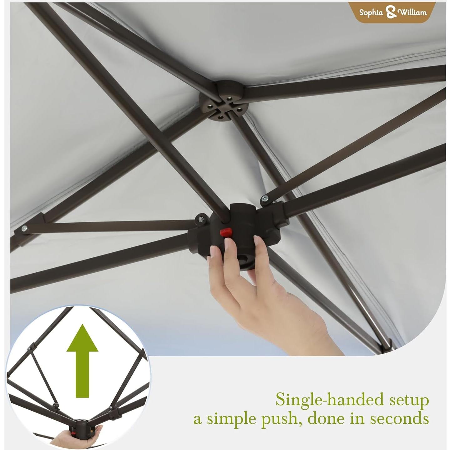 Tienda de Dosel Pop Up Sophia & William 3.96x3.96m Beige