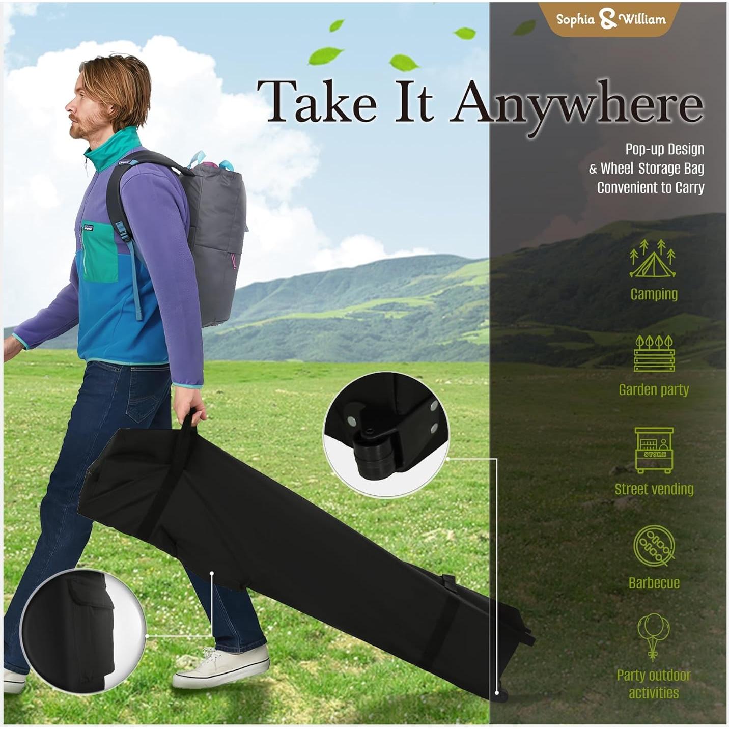 Tienda de Dosel Pop Up Sophia & William 3.96x3.96m Beige