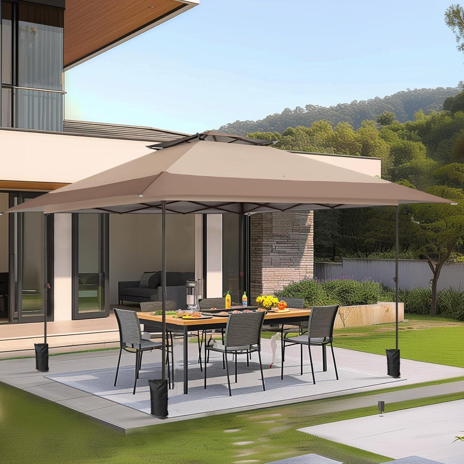 Tienda de Dosel Pop Up Sophia & William 3.96x3.96m Beige