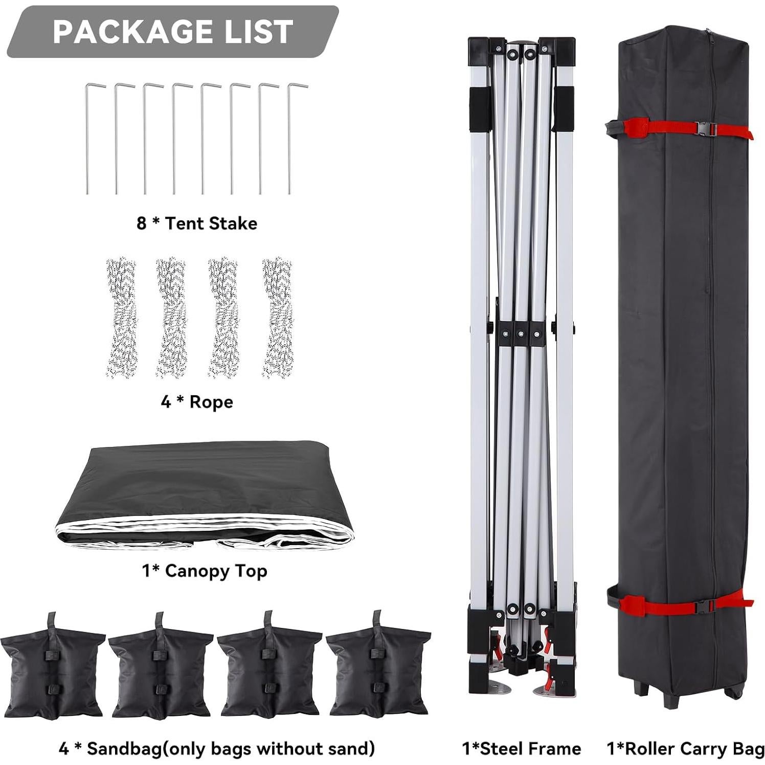 Carpa Plegable 3x3m ChicCoutured con 1 Pared Lateral Negra