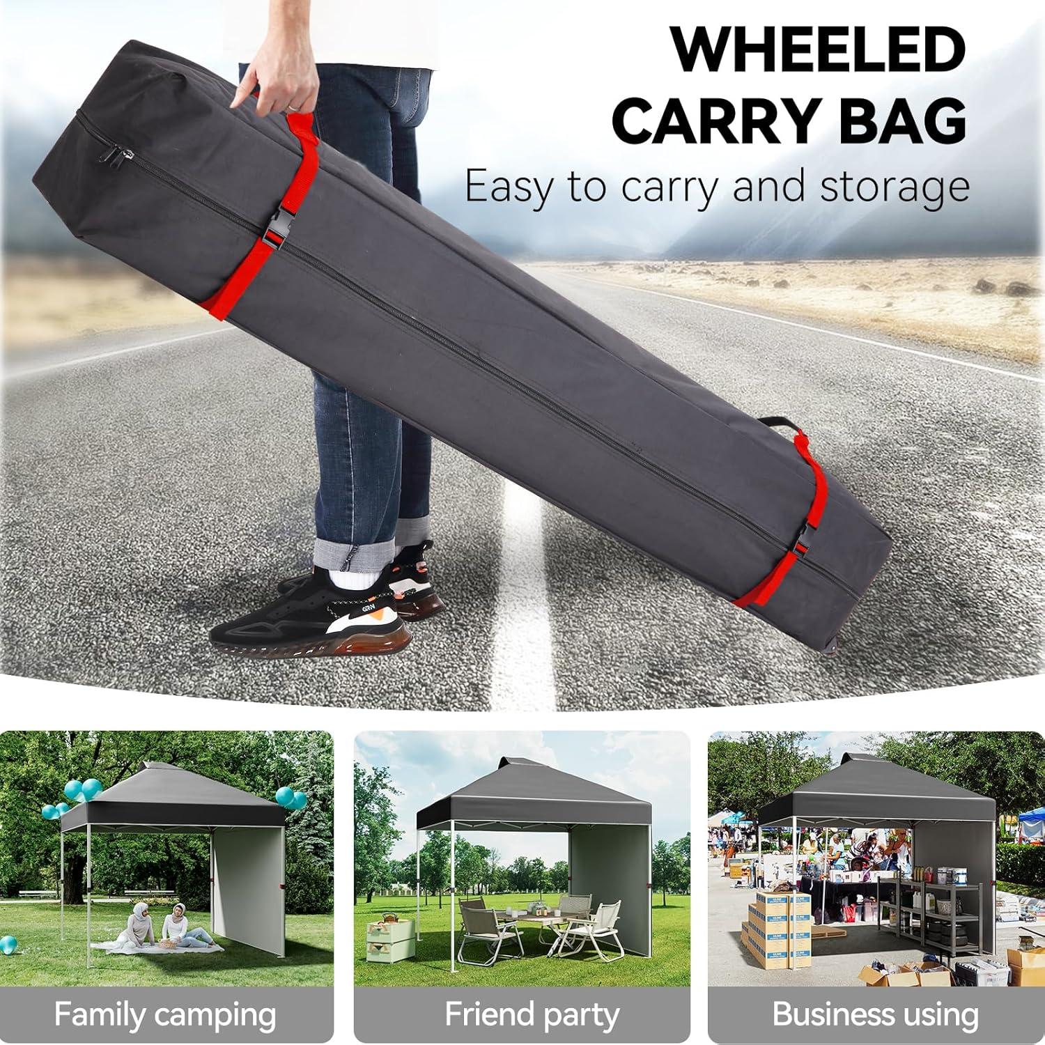 Carpa Plegable 3x3m ChicCoutured con 1 Pared Lateral Negra