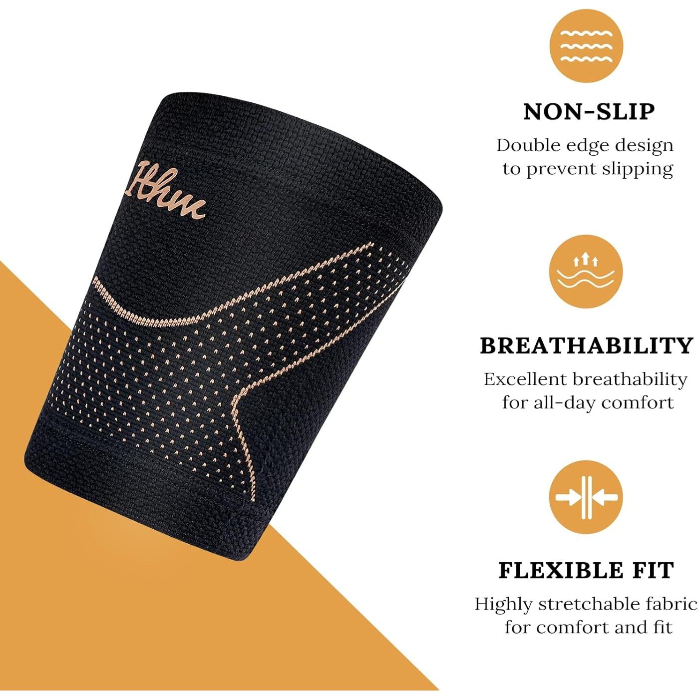 Faja de Compresión para Bíceps ITHW Cobre Mediana Alivio Dolor