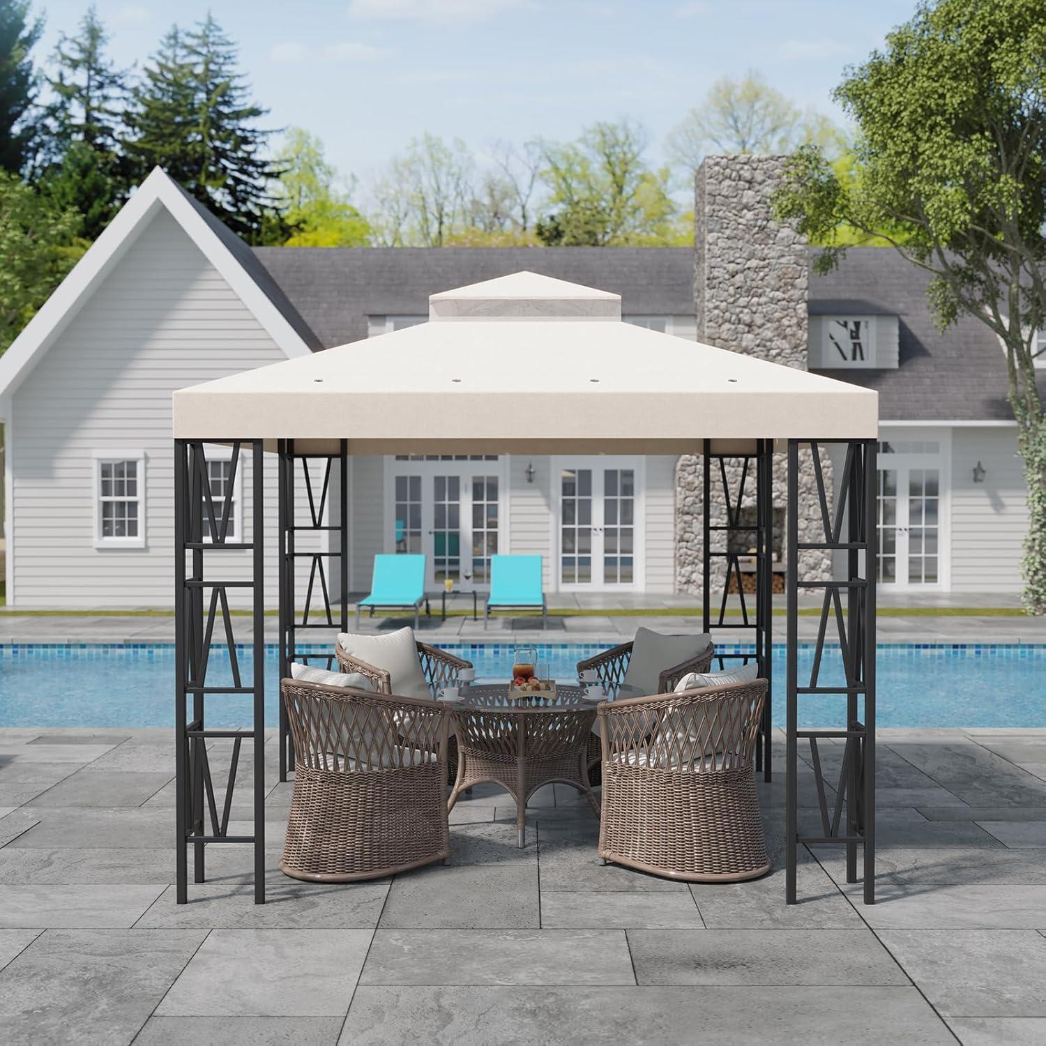 Techo de Reemplazo para Gazebo Dreamall 3x3m Impermeable Beige