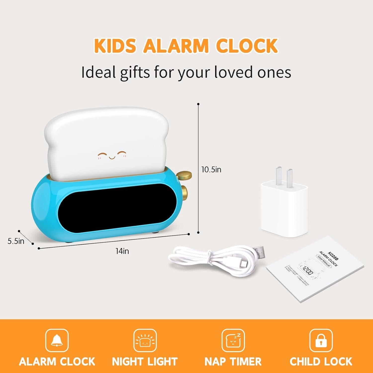 Reloj Despertador Digital Netzu K028B para Niños Azul